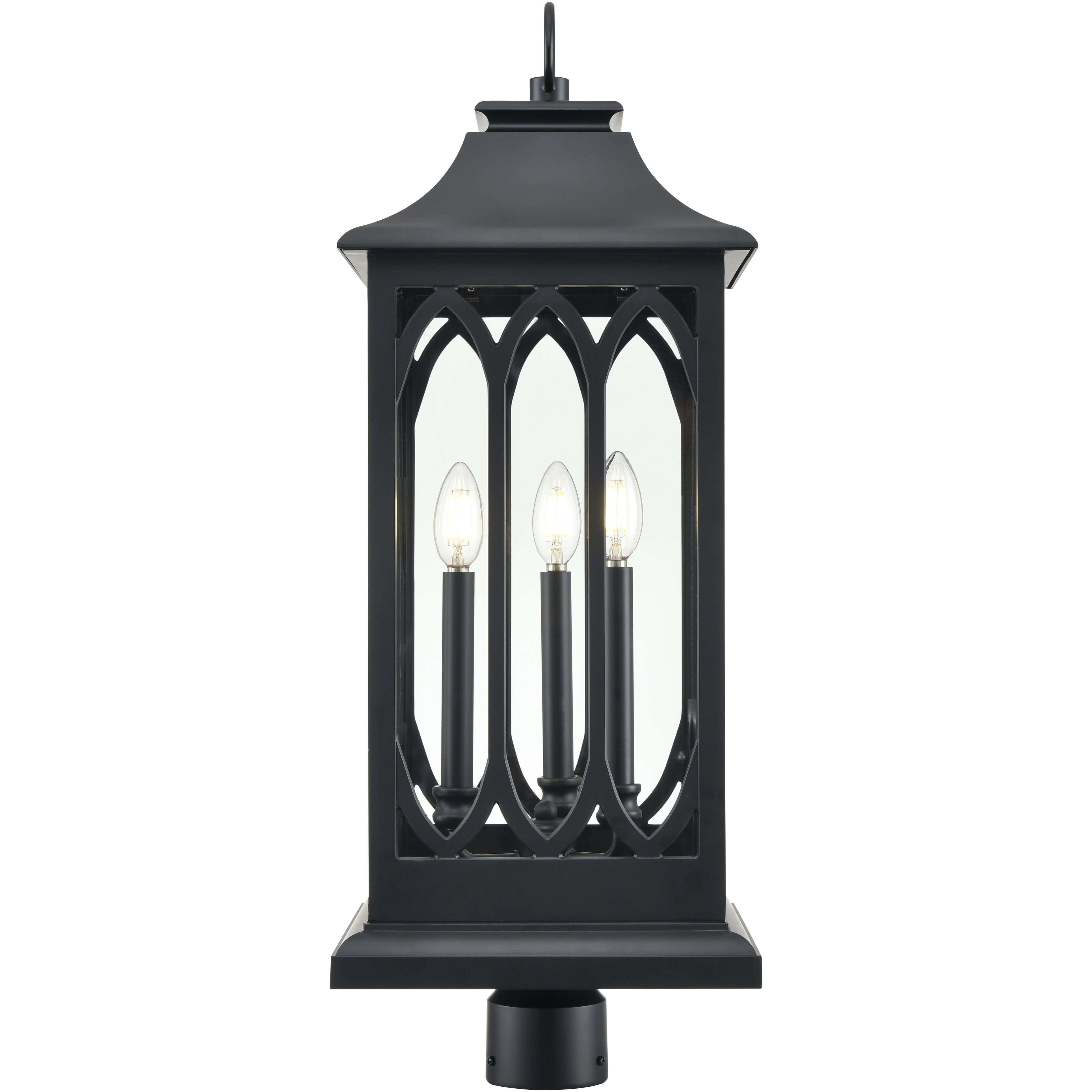 Mallorey 3 Light 29 inch Powder Coated Black Outdoor Post Lantern